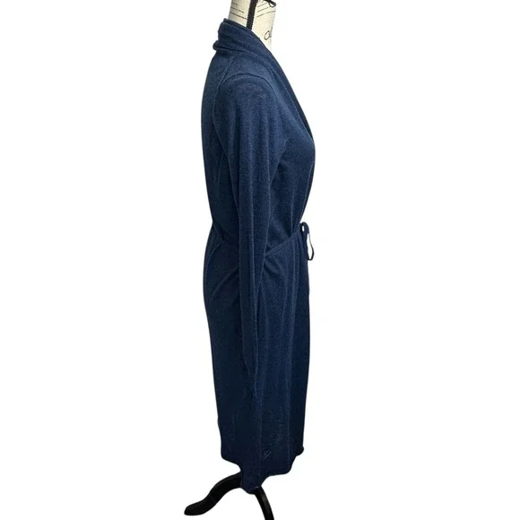 ZADIG & VOLTAIRE Rona Cp Cardigan Blue Cashmere Shawl Collar Tie Waist Long, S - Picture 3 of 14